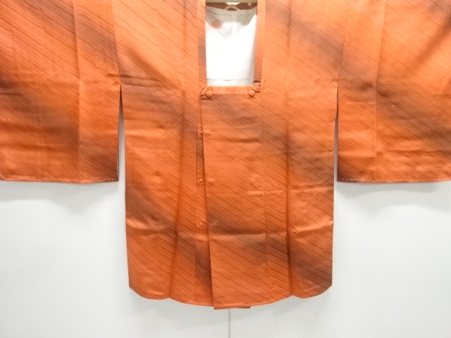 JAPANESE KIMONO / MICHIYUKI COAT / SILK / BOKASHI / ABSTRACT DIAGONAL STRIPE